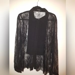 Eloquii Lace Tuxedo Top
